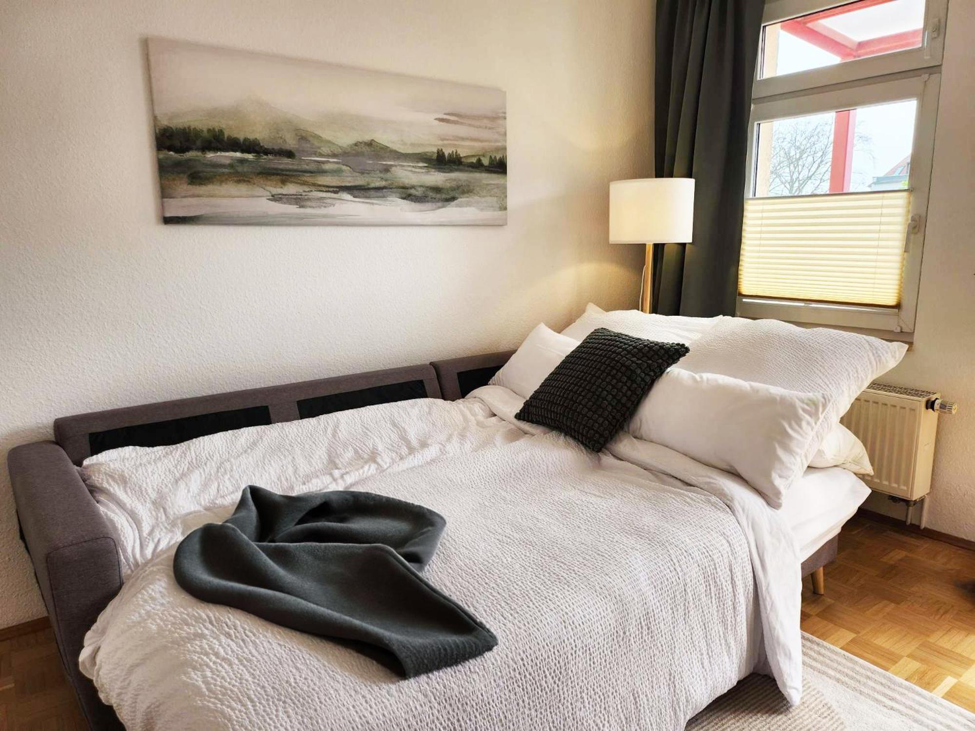 2 Zimmer, Bett Und Schlafsofa, Balkon, Waschmaschine L Leipzig Extérieur photo